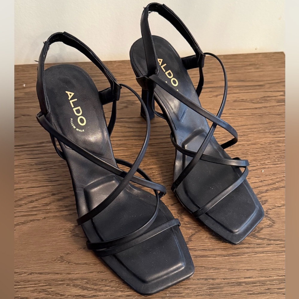 ALDO Elegant Black Strappy Heels